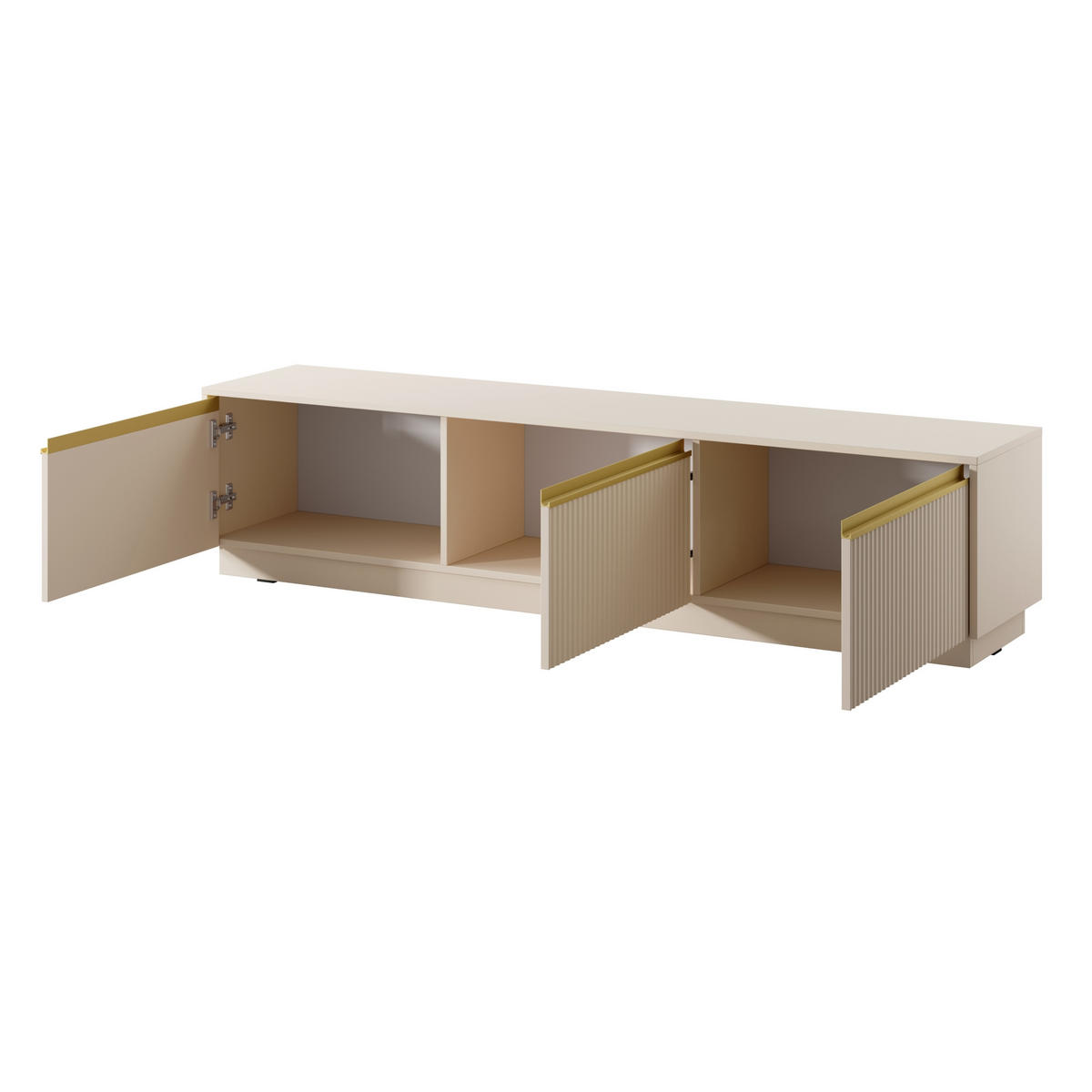 LOWBOARD MAESTRO 180x39x42 cm mit 3 Türen Beige - Beige, Holzwerkstoff (180/42/39cm) - MASSENO