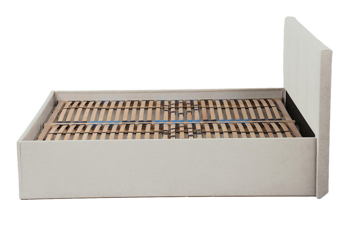 POLSTERBETT Dalas Beige 160 x 200 x 40 cm Stauraum Mit hochwertiger Matratze H3 (bis 120 kg) und Lattenrost - Beige, Holz (160/200cm) - Halmon Schlafkomfort Betten 
