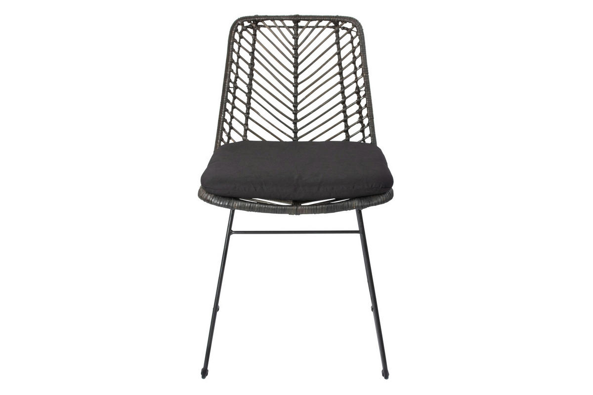 ESSZIMMERSTUHL KAIRO - Anthrazit/Schwarz, Naturmaterialien/Metall (45/80/40cm) - SAM