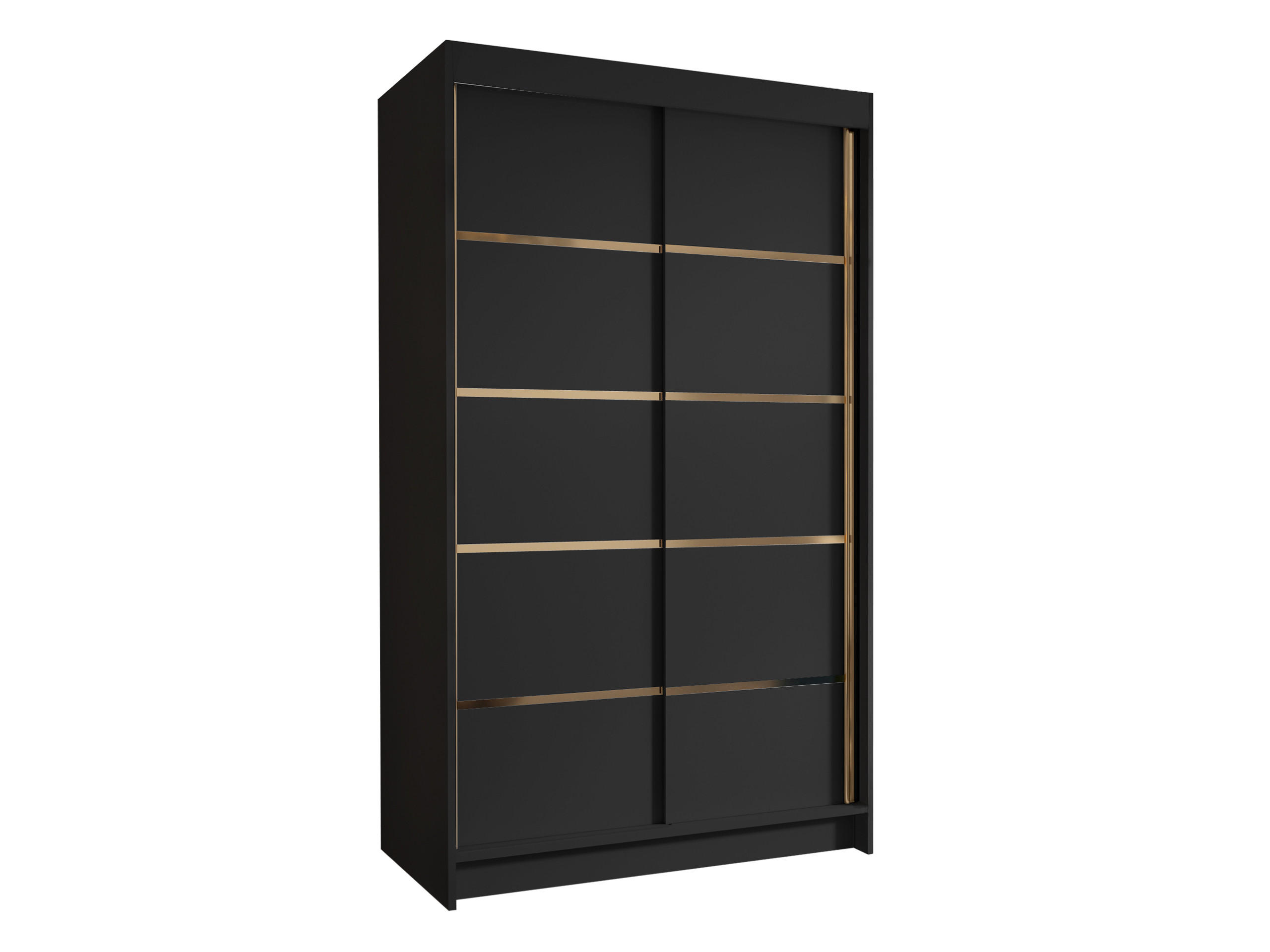 SCHIEBETÜRENSCHRANK Vigo IV - Goldfarben/Schwarz, Holzwerkstoff/Metall (100/200/58cm) - MIRJAN24
