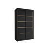 SCHIEBETÜRENSCHRANK Vigo IV - Goldfarben/Schwarz, Holzwerkstoff/Metall (100/200/58cm) - MIRJAN24