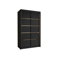 SCHIEBETÜRENSCHRANK Vigo IV - Goldfarben/Schwarz, Holzwerkstoff/Metall (100/200/58cm) - MIRJAN24