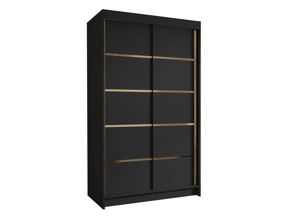 SCHIEBETÜRENSCHRANK Vigo IV - Goldfarben/Schwarz, Holzwerkstoff/Metall (100/200/58cm) - MIRJAN24
