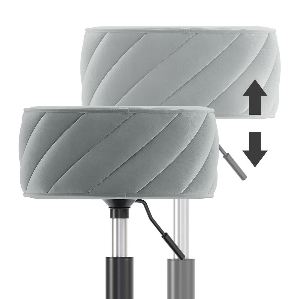 HOCKER Cherio Grau 35 x 50.5 cm - Grau, Textil (35/50.5/38.5cm) - Vicco