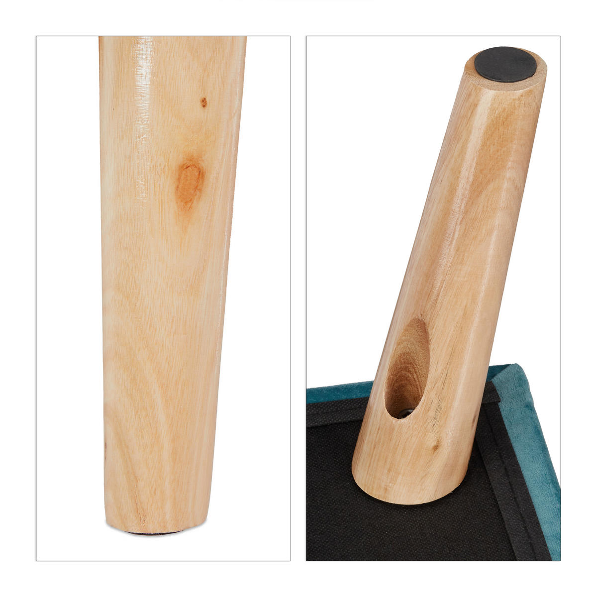 SAMTHOCKER - Türkis, Holz/Holzwerkstoff (40/40/40cm) - Relaxdays