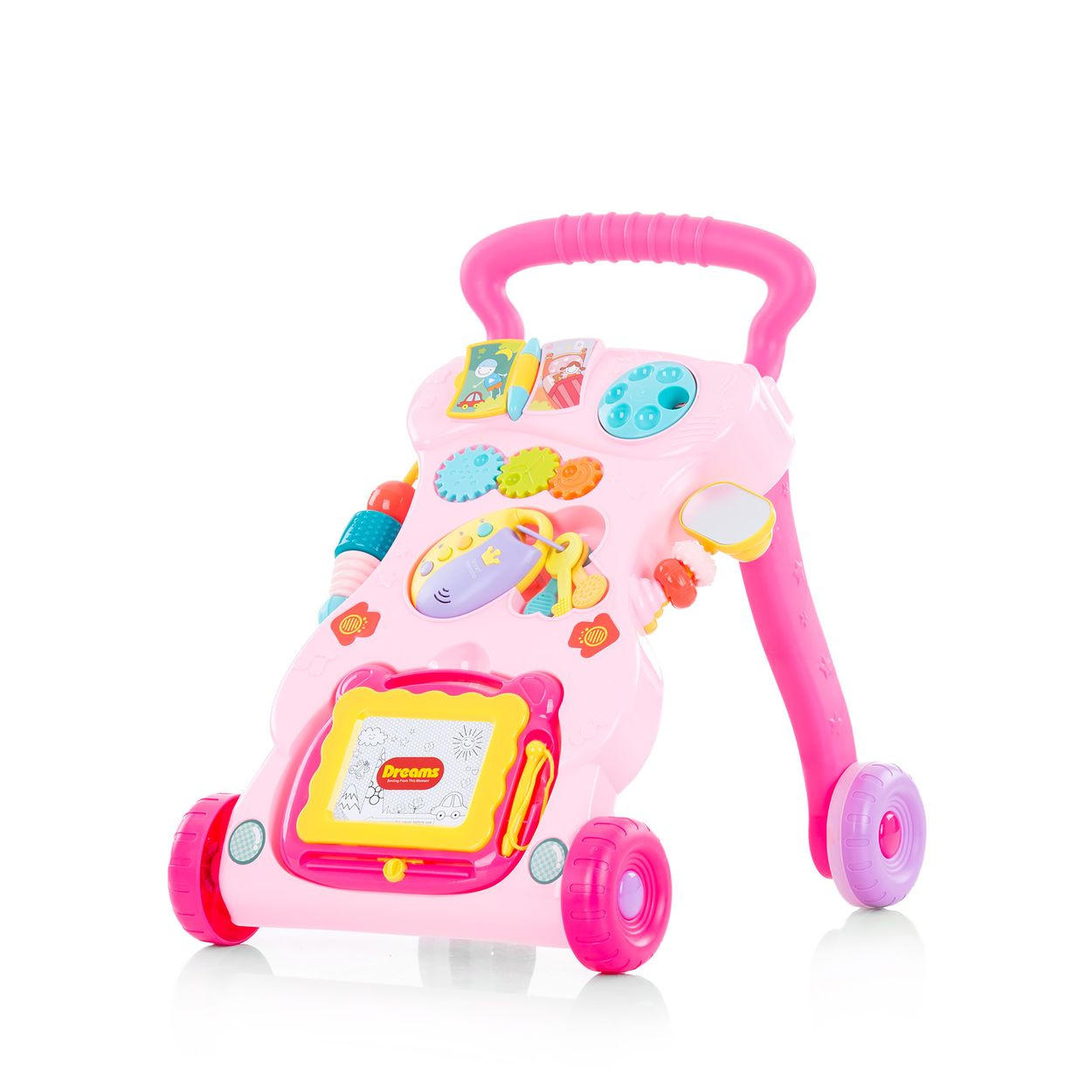 LAUFHILFE Funny pink Spielcenter, Melodien und Geräusche, Zeichenbrett - Rosa, Kunststoff (34/46/42cm) - Chipolino