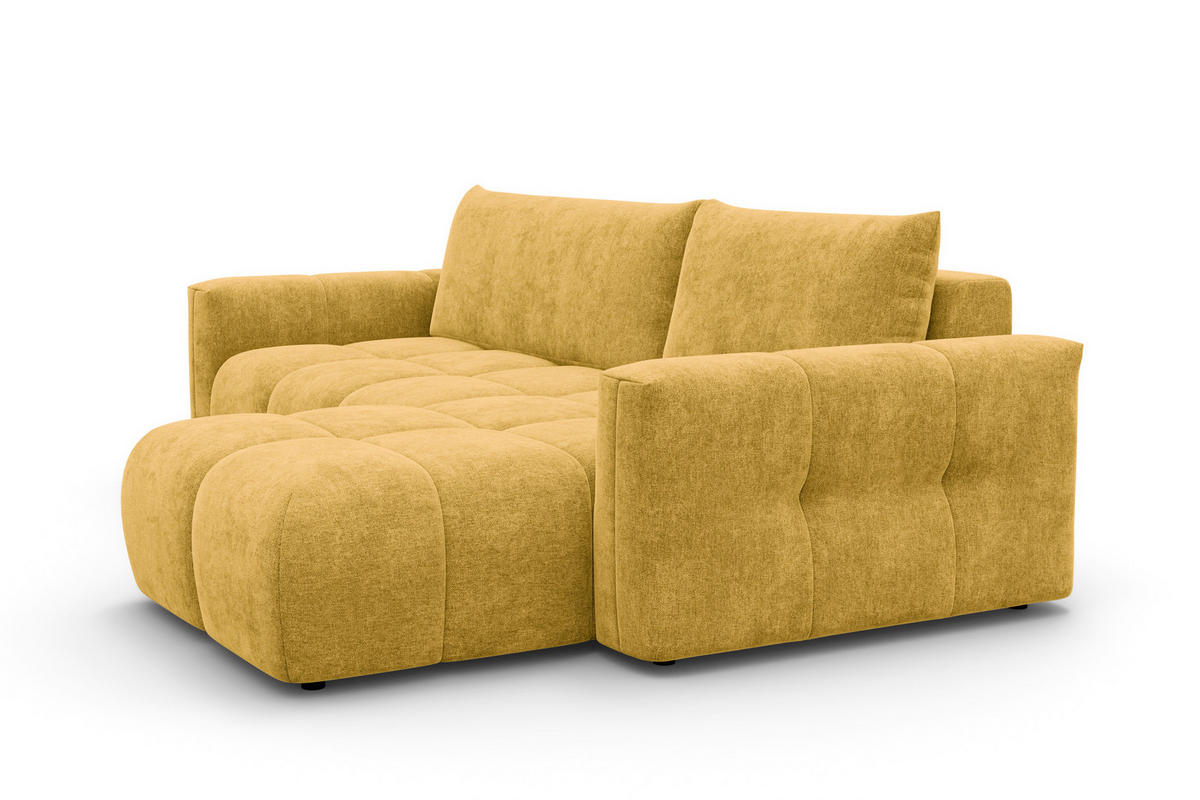 ECKSOFA VERONA 4-Sitzer rechts, Gelb - Gelb/Schwarz, Holz/Textil (266/173cm) - Courtois Laville