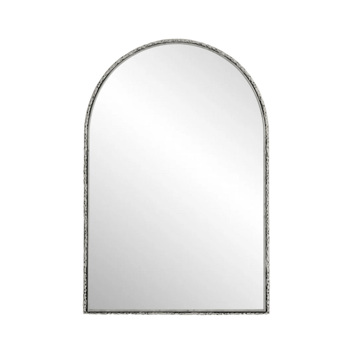 WANDSPIEGEL 61/2,5/91 cm silber aus Glas und Eisen mit Bogenform - Silberfarben, Glas (2.5/91/61cm) - OKWISH