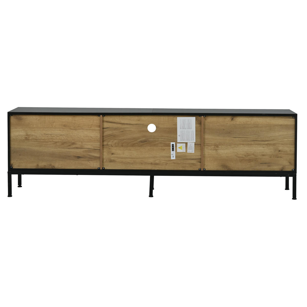 TV-LOWBOARD holzoptik & schwarz - Eichefarben, Holzwerkstoff (170/50/35cm) - Urban Meuble