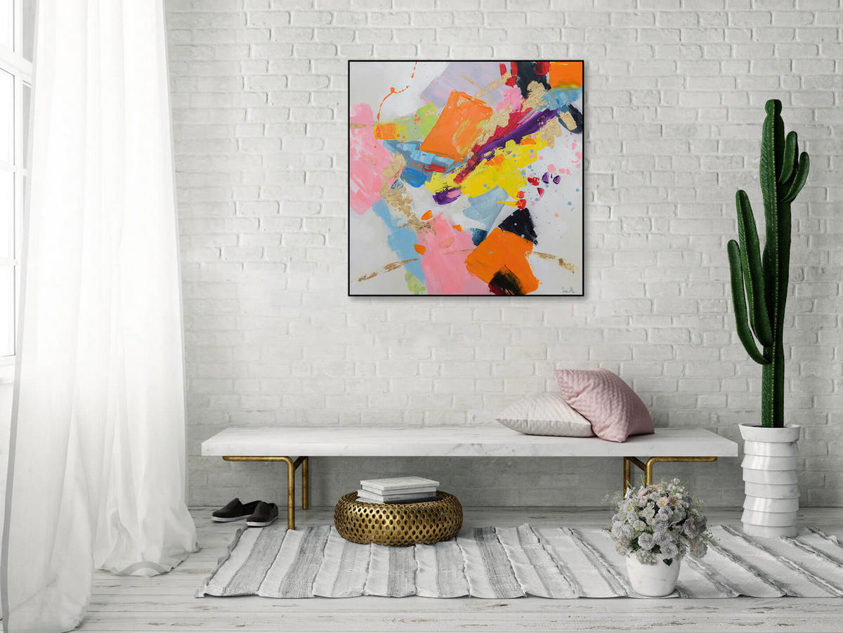 ACRYLBILD HANDGEMALT 80/80 cm - Multicolor, Holz/Textil (80/80cm) - KUNSTLOFT