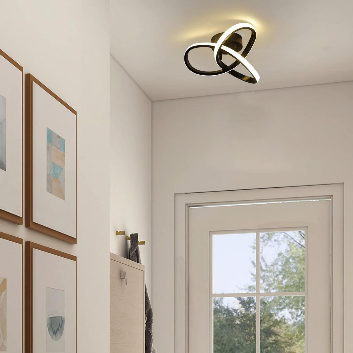 LED-DECKENLEUCHTE Möbius 25.5/25.5/12 cm - Schwarz, Kunststoff (25.5/25.5/12cm) - Nettlife