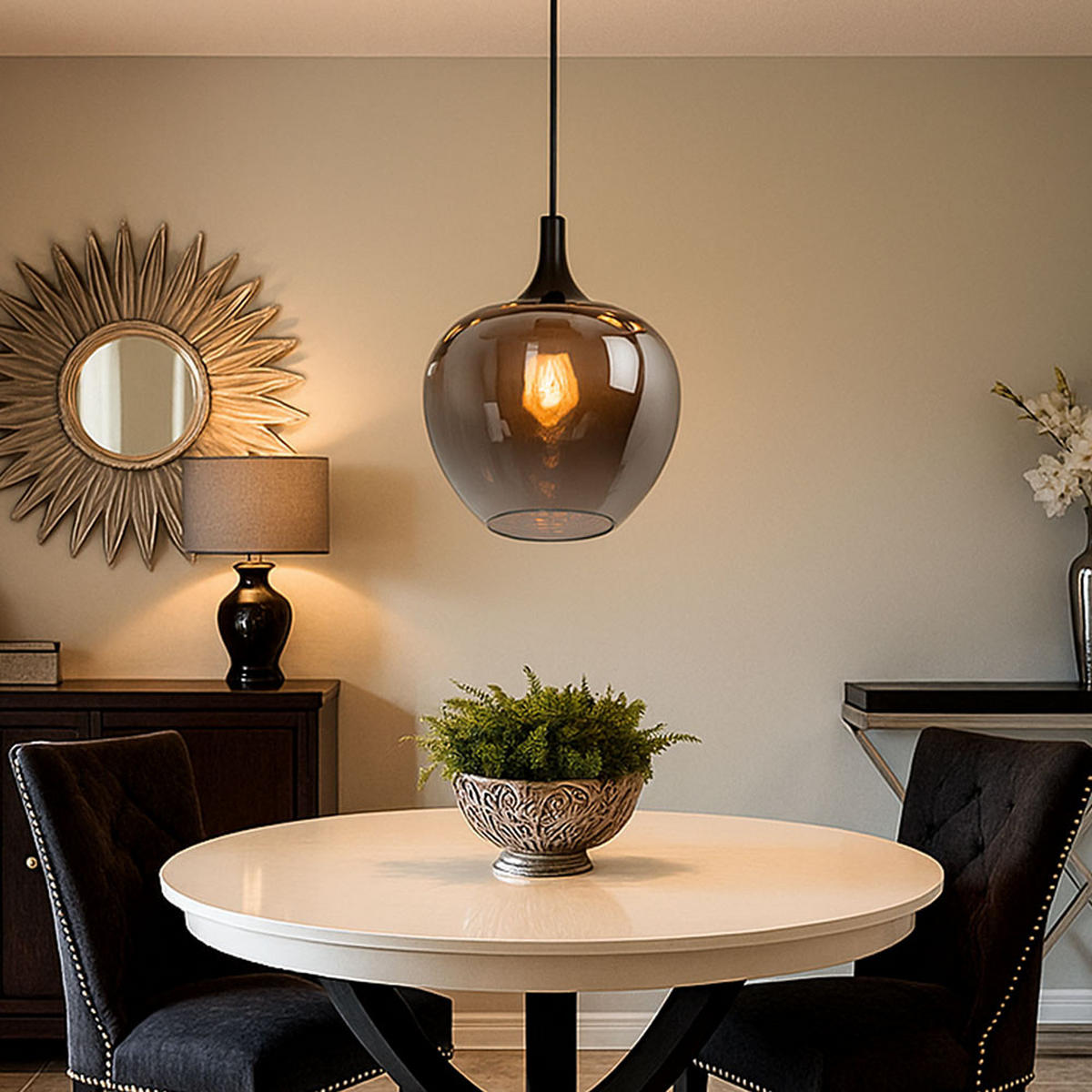 LED HÄNGELEUCHTE Metall Rauchglas Grau MAXY - Grau, Glas (29/29/120cm) - Globo Lighting