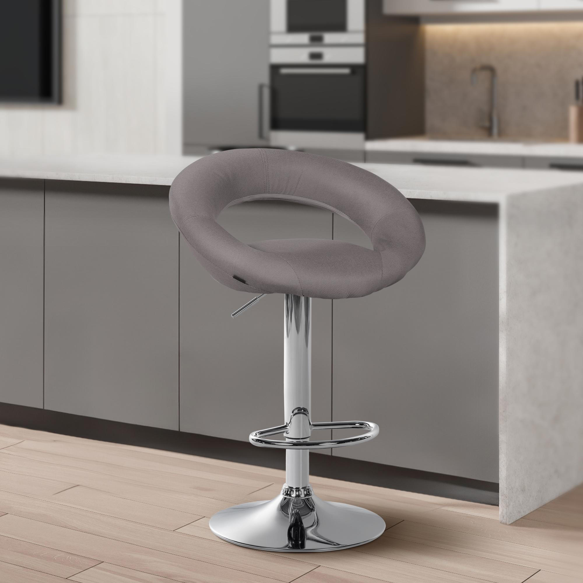 Thumbnail - CLP Barhocker, Grau, Textil, 52x77x47 cm, Esszimmer, Barmöbel, Barhocker