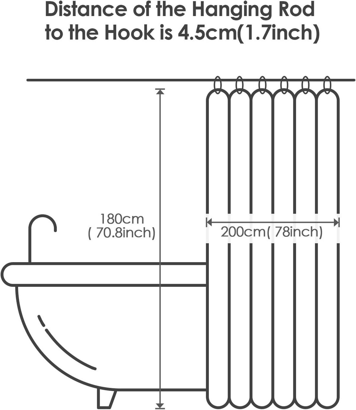 DUSCHVORHANG Weiß schimmelresistent wasserdicht maschinenwaschbar mit Haken ohne Bohren - Weiß, Kunststoff (180/200cm) - MCBOSON