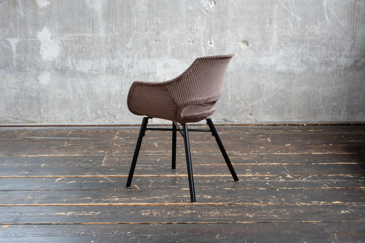 ESSZIMMERSTUHL ZAJA Braun Cord - Dunkelbraun/Braun, Textil (57/81.5/59cm) - KAWOLA