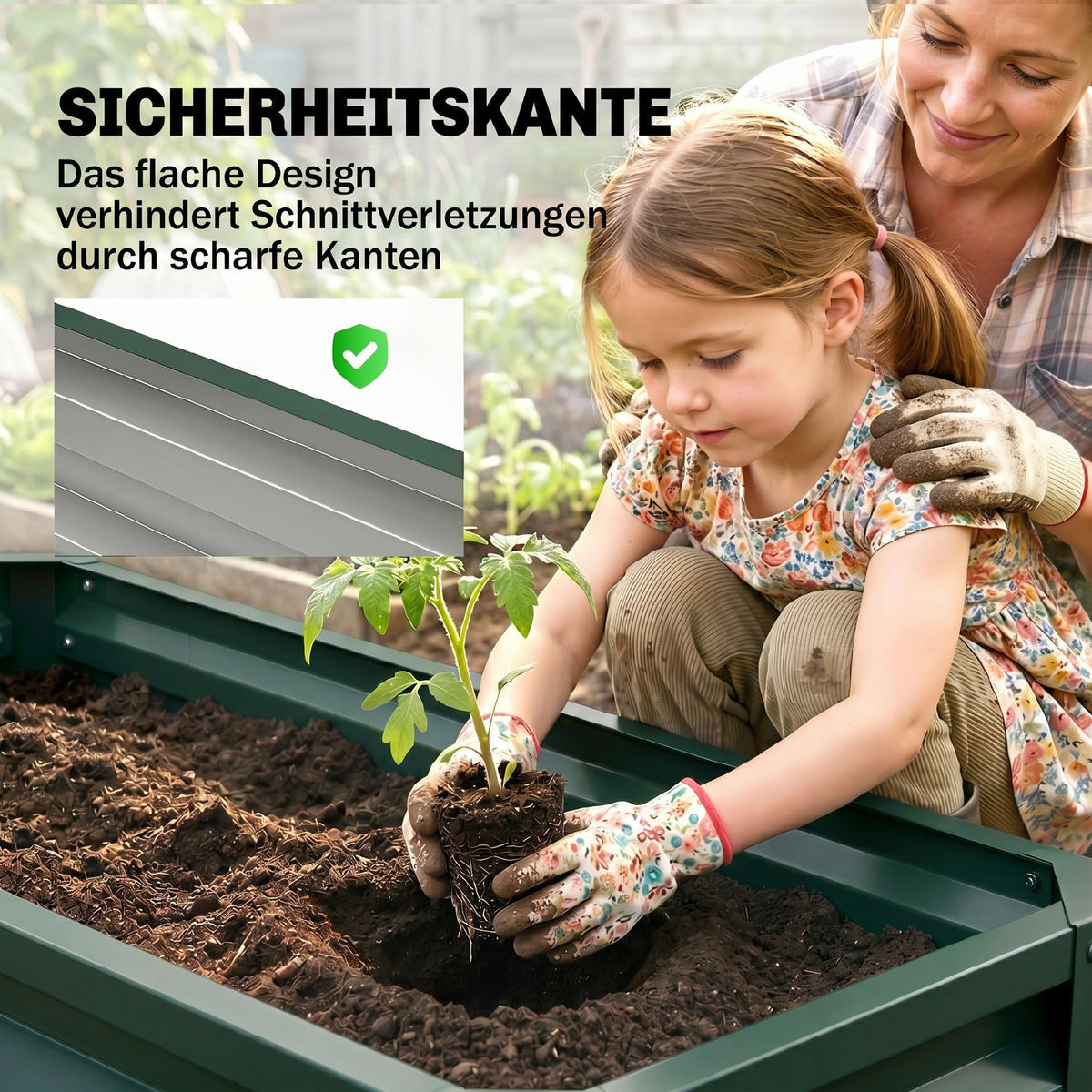 2ER-SET Hochbeet Blumenhochbeet witterungsbeständig, Pflanzbeet Frühbeet - Grün, Metall (50/30/110cm) - Outsunny