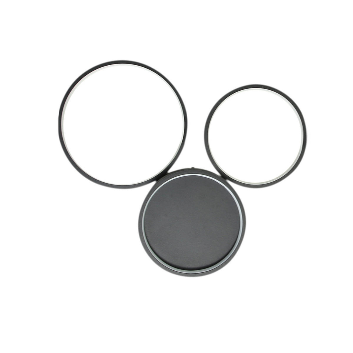 LED-DECKENLEUCHTE Dreiring 43.5/35.5/6 cm - Schwarz, Metall (43.5/35.5/6cm) - Nettlife