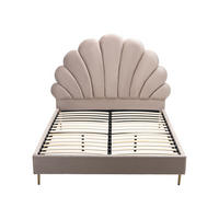 BETTRAHMEN - 2 Personen - samt - beige Livaya - Beige, Textil/Metall (160/200cm) - Vente-Unique