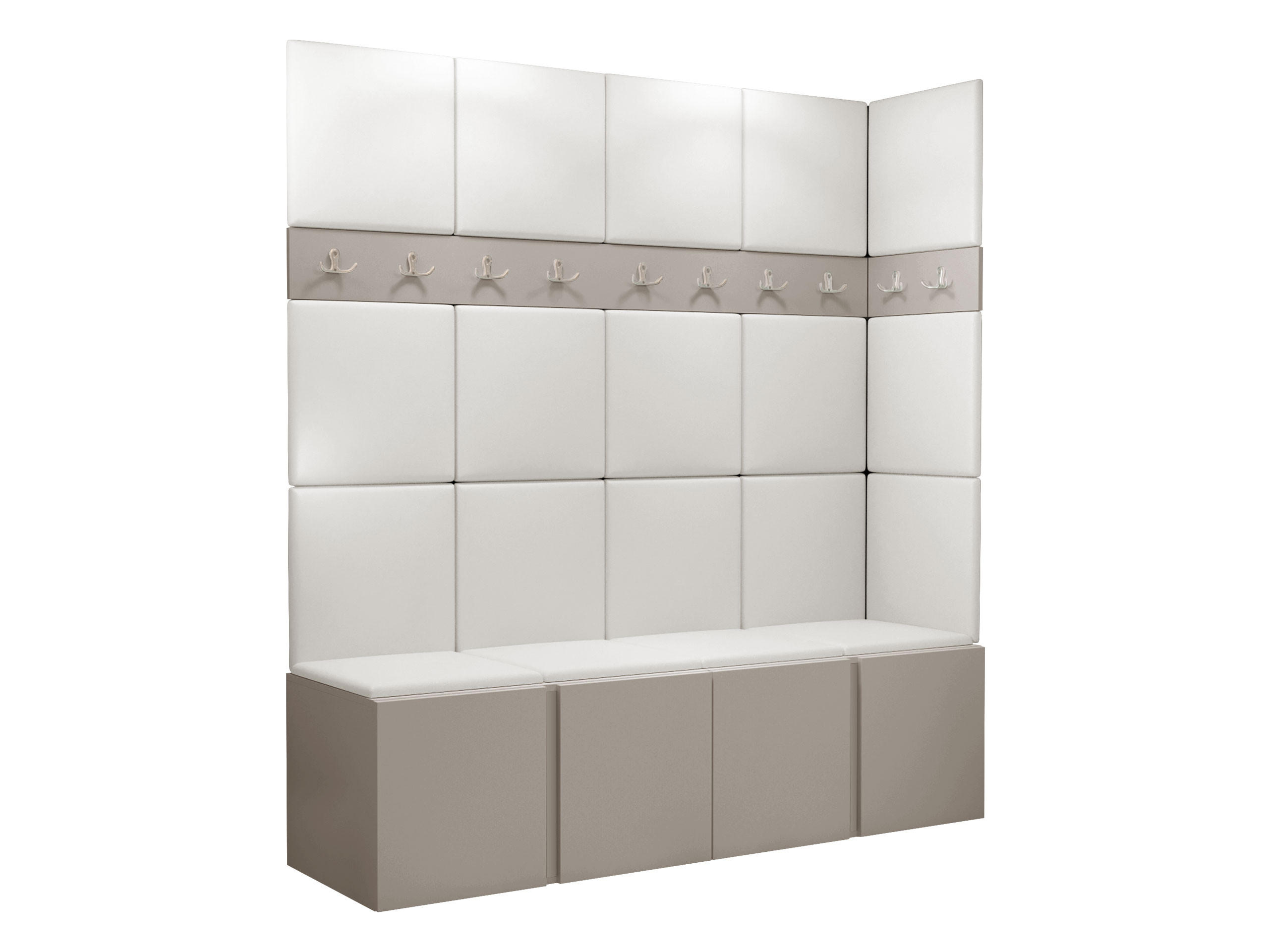 GARDEROBEN-SET Orion II - Kaschmir/Weiß, Holzwerkstoff/Kunststoff (168/186/46cm) - MIRJAN24