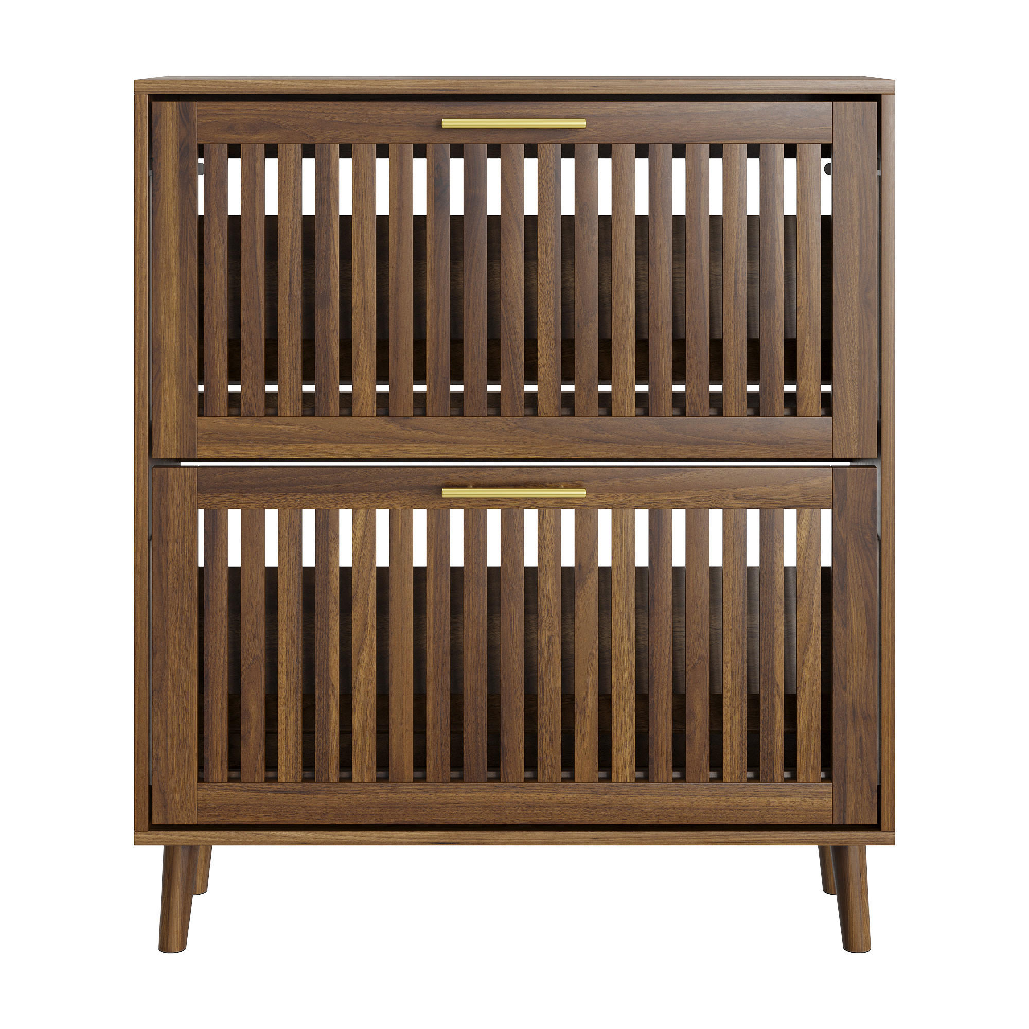 SCHUHSCHRANK Walnuss 80/24/93 cm - Walnussfarben, Holzwerkstoff (80/93/24cm) - PANGIVO