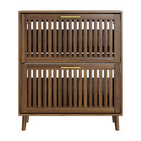 SCHUHSCHRANK Walnuss 80/24/93 cm - Walnussfarben, Holzwerkstoff (80/93/24cm) - PANGIVO