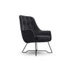 SESSEL SEDUTA, Modern Polstersessel Loungesessel, Velours-Stoff Schwarz - Schwarz, Holz/Metall (72.5/101.5/83cm) - MASSENO