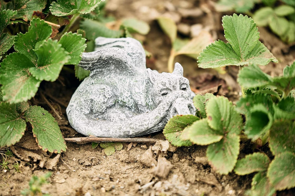 STEINFIGUR Drache Pedro, frostfest, Steinguss - Grau, Stein (13/8/11cm) - stoneandstyle