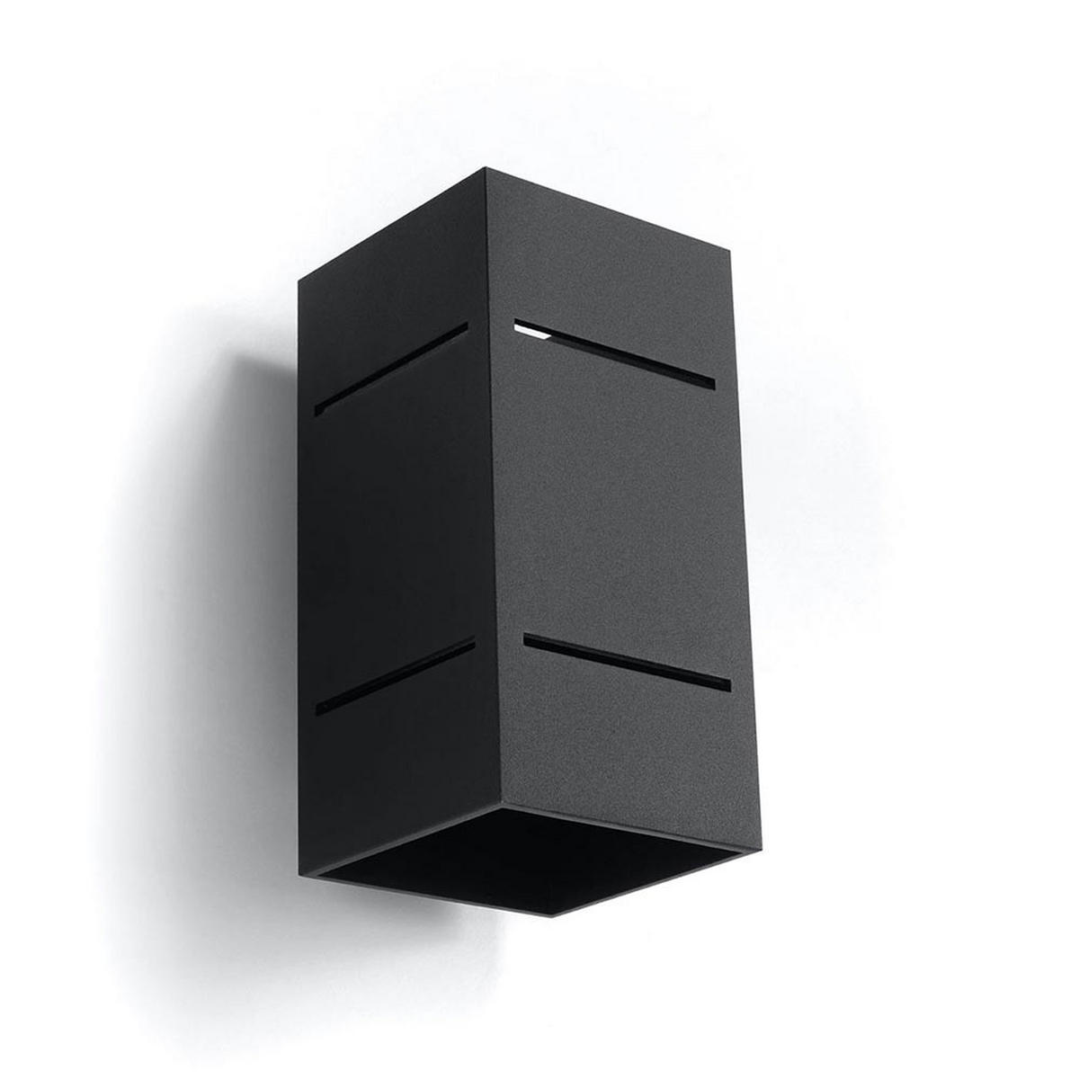 WANDELEUCHTE Aluminium Schwarz BLOCCO - Schwarz, Metall (10/20/12cm)