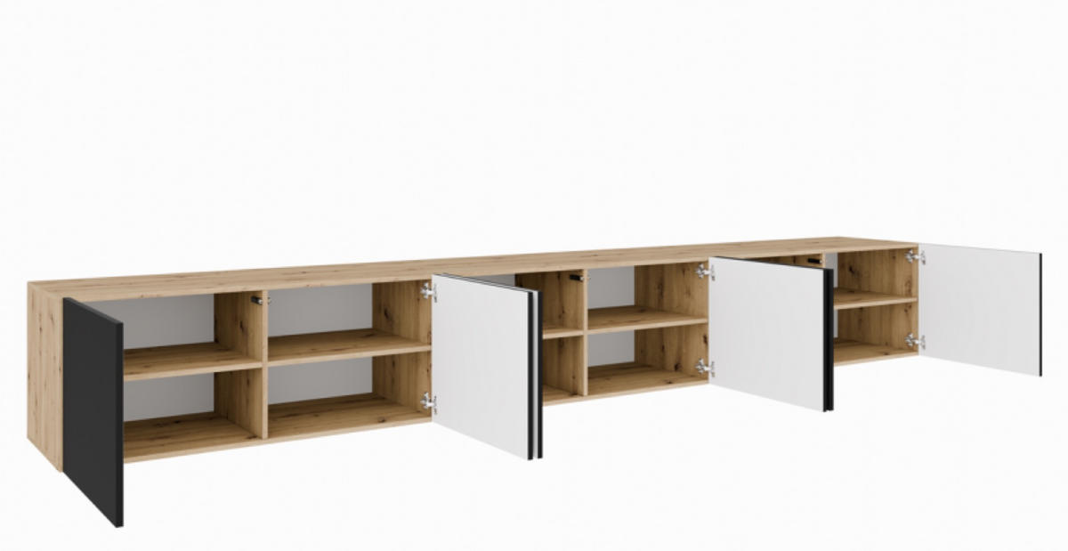 TV-SCHRANK Schwarz LION 300 Geschlossen - Schwarz, Holzwerkstoff (300/41/40cm) - Sepro Meble