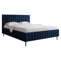 POLSTRBETT Lewezo Leg - Blau/Schwarz, Holzwerkstoff/Textil (180/200cm) - MIRJAN24