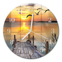 WANDUHR fi30 cm - Bridge Lake - Orange, Glas (30/30/0.4cm) - TULUP