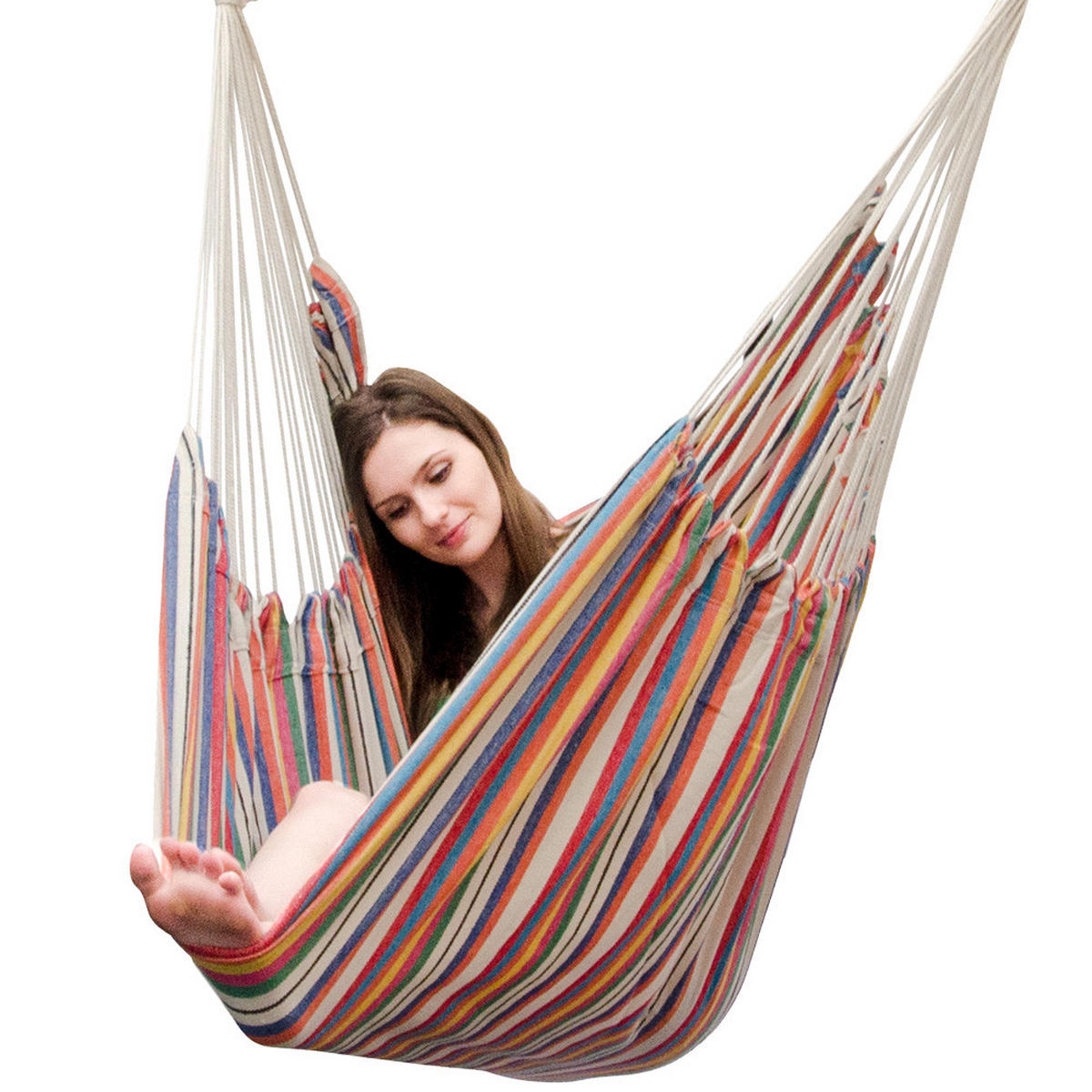 XXL-HÄNGESESSEL bis 150kg, 185/130 cm Multicolor - Multicolor, Textil (130/155/185cm) - Amanka