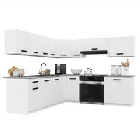 KÜCHENZEILE Italia 7 420 cm , mit Arbeitsplatten, Weiß Matt - Weiß, Holz (420/143/60cm) - B BELINI GROUP
