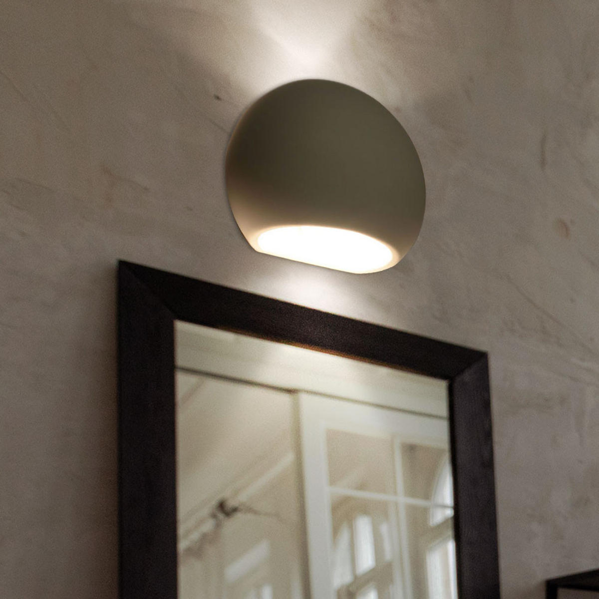 WANDLEUCHTE GLOBE Keramik Weiß - Weiß, Keramik (14/17.5/14.5cm)