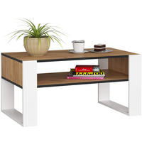 COUCHTISCH Eiche Craft, Weiß 92 x 45 x 53 cm - Eichefarben/Weiß, Holzwerkstoff (53/92/45cm) - Akord