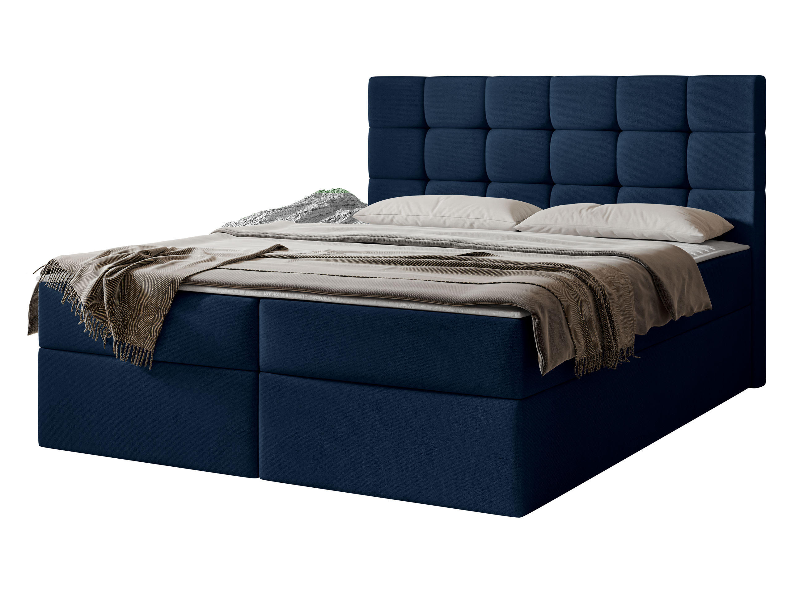 BOXBETT Luanda - H3 - Blau, Holzwerkstoff/Textil (180/200cm) - MIRJAN24