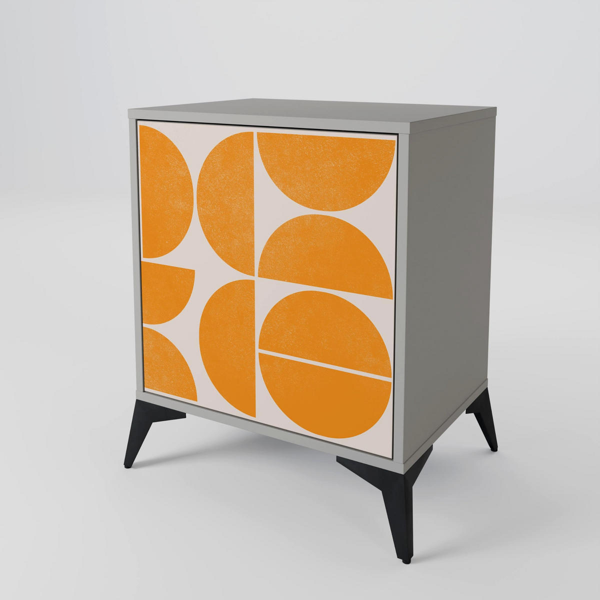 SIDEBOARD RECURRING DREAMS, Grau, 57,5x42x67,5 cm, Schwarze Metall-Rahmenfüße - Multicolor/Schwarz, Holzwerkstoff/Metall (57.5/67.5/42cm) - SpaceRebels