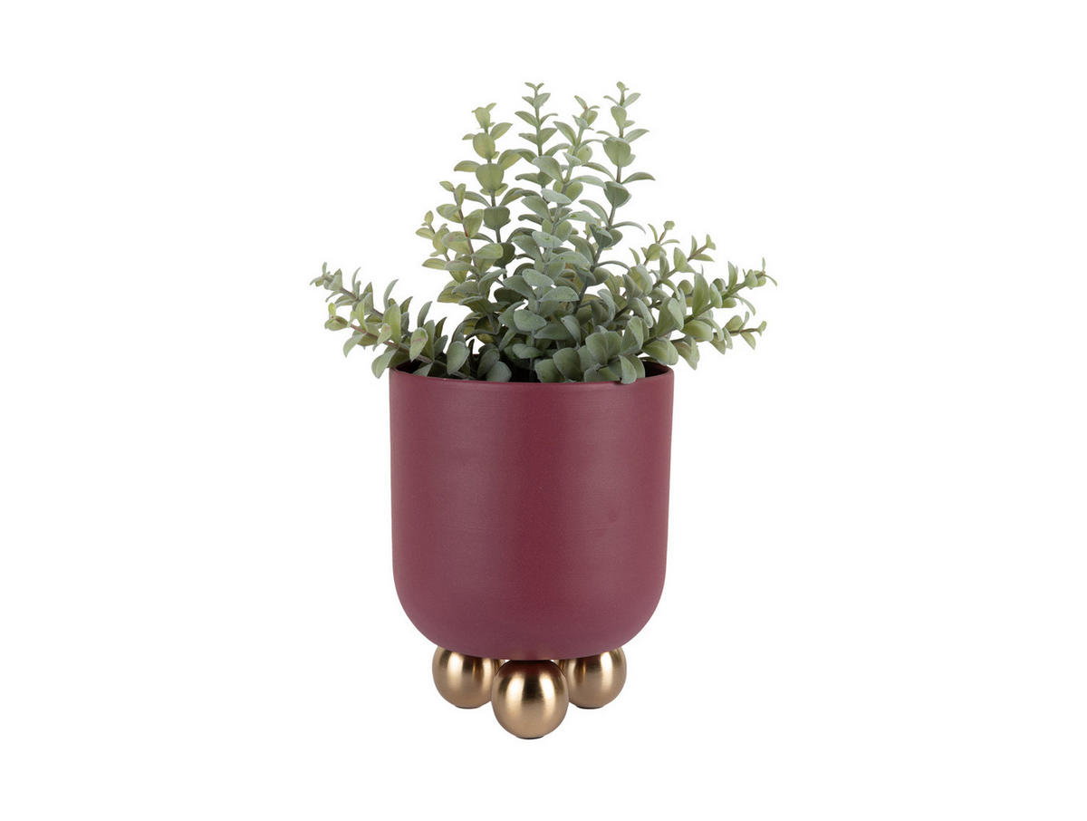 BLUMENTOPF Estilo Rot Ø18.5/23 cm - Rot, Metall (23cm) - Present Time