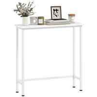 KONSOLENTISCH DE-09733 mit Marmoroptik, Kippschutz, schmal Weiß - Weiß, Holzwerkstoff/Metall (75/24/76cm) - ComfortXL