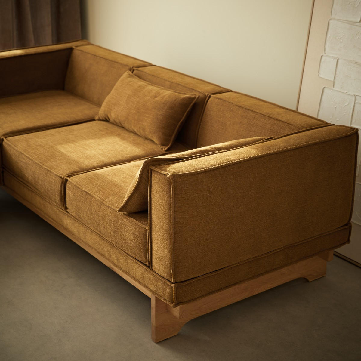 SOFA Miu Senfgelb aus Stoff - Dunkelgelb, Textil (223/46/90cm) - Tikamoon