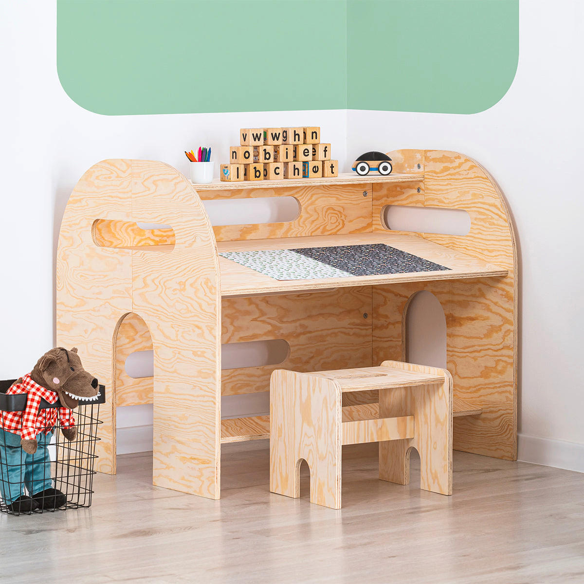 PÍSACÍ STÔL Tanya Prírodné drevo - hnedá, drevo (93/80/76cm) - Petits-meubles