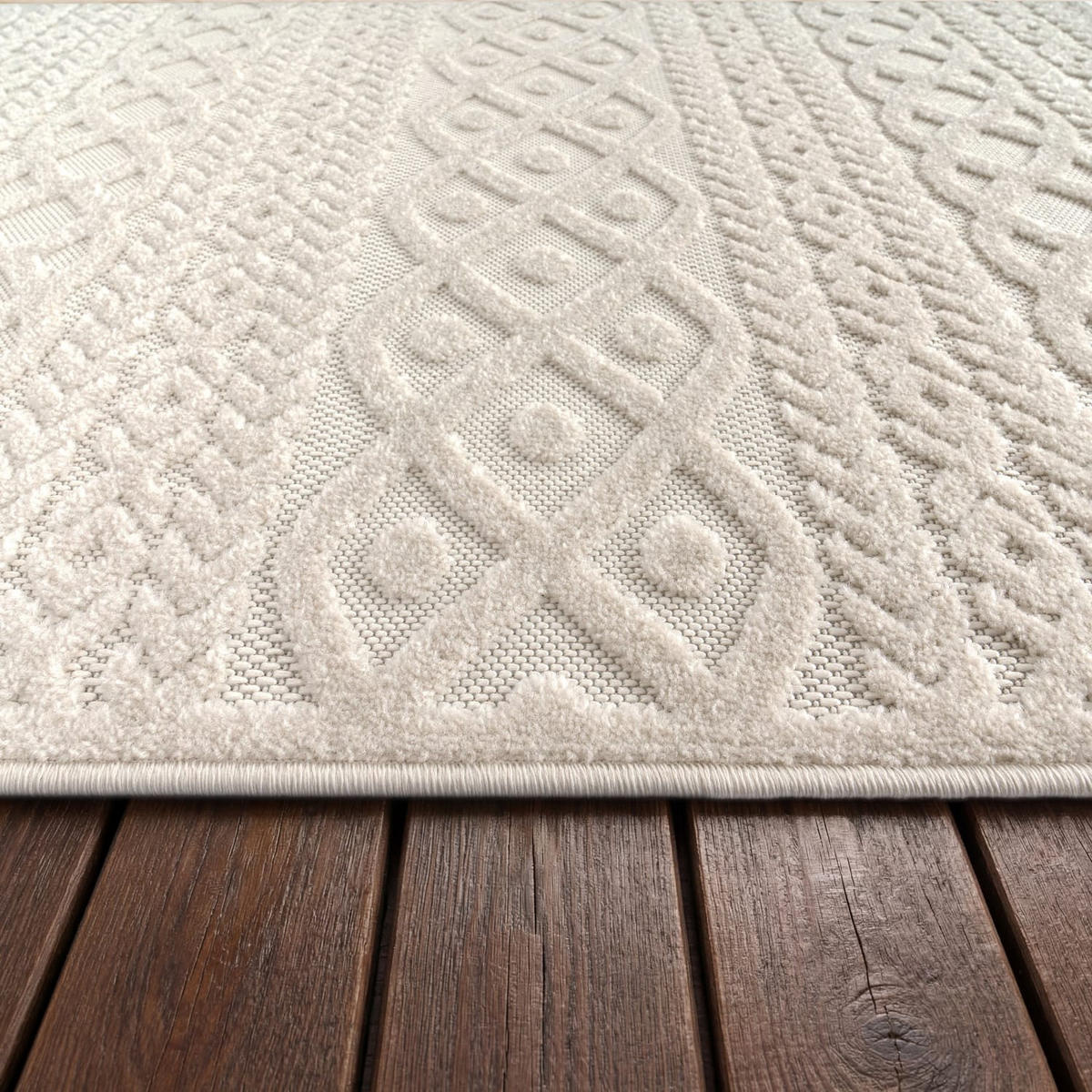 OUTDOORTEPPICH 160/160 cm Cotton 231 - Creme, Kunststoff (160/160cm) - Paco Home