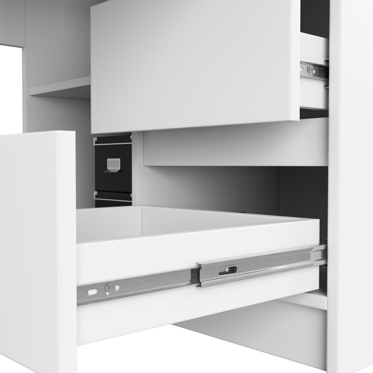 SCHREIBTISCH Weiß 77/155/85 - Weiß, Holzwerkstoff (85/155/77cm) - RAUMHIRSCH FURNITURE