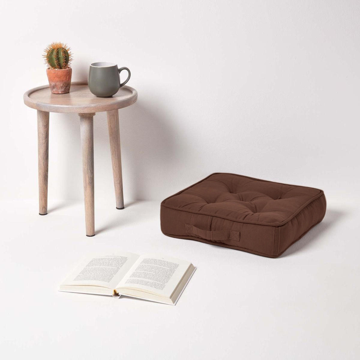 SITZKISSEN Rajput braun 40/40/8 cm - Braun, Textil (40/40/8cm) - Homescapes