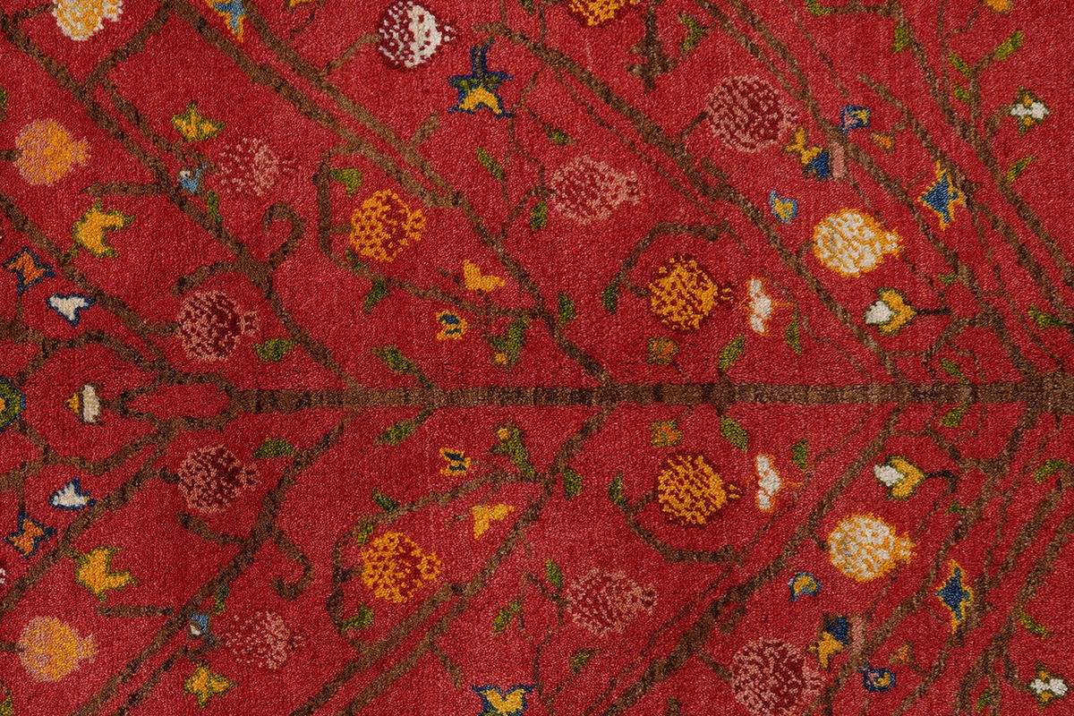 GABBEH-TEPPICH handgeknüpft Rizbaf Rot 200/147 cm Schurwolle - Rot, Textil (147/200cm) - Looma