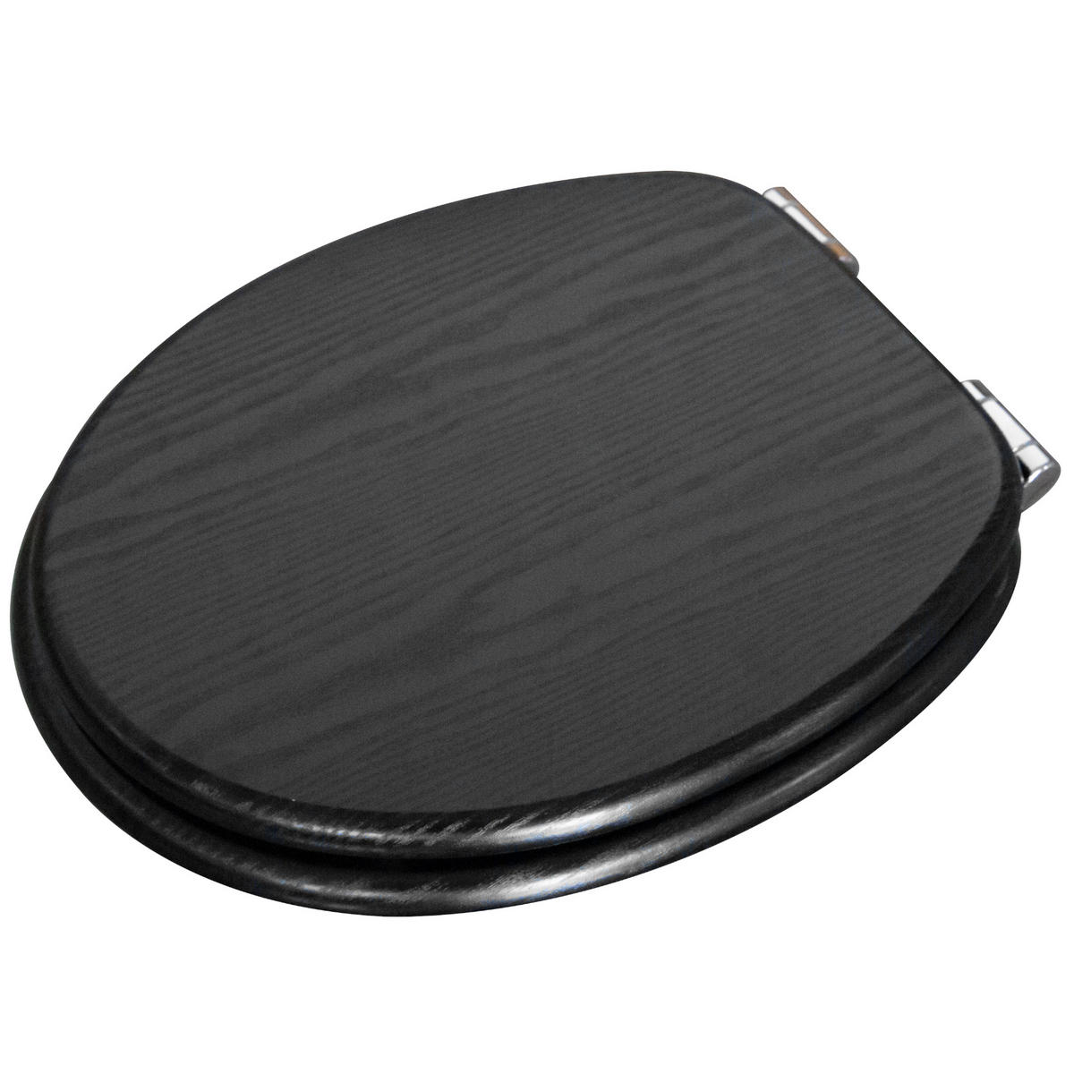 WC-SITZ Black Wood - Schwarz, Holzwerkstoff (38/6/47cm) - Sanilo