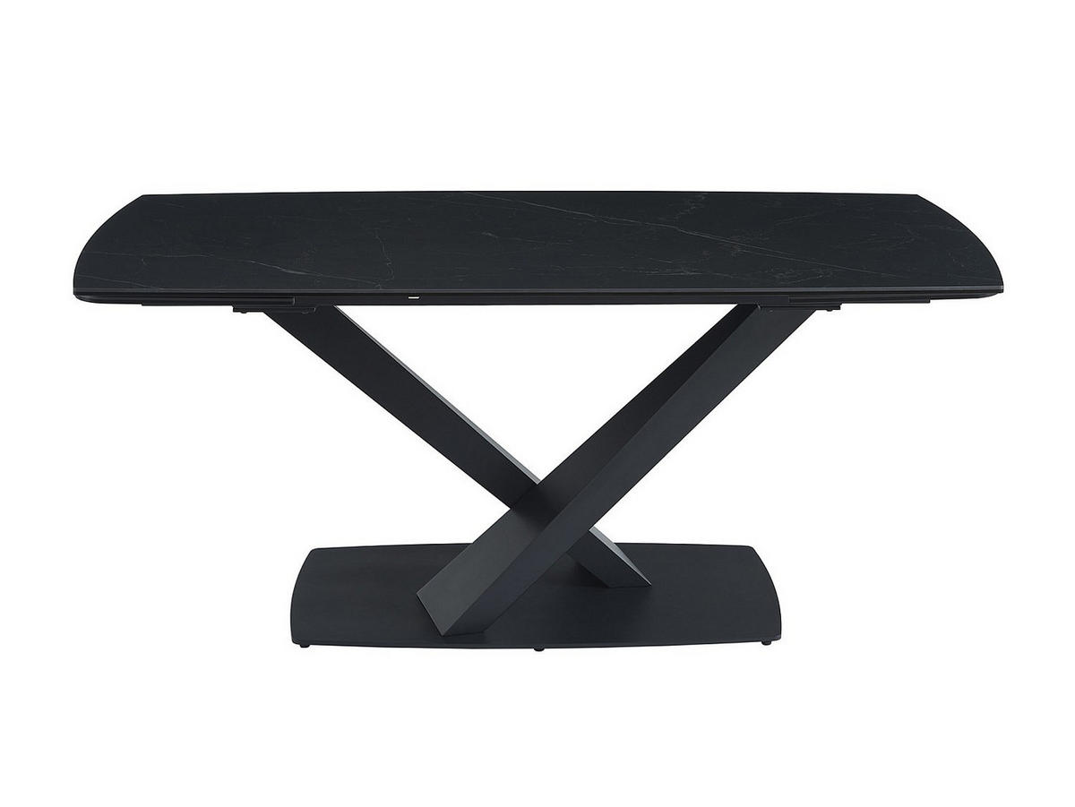 SET aus ausziehbarem Tisch und Stuhl - > 12 Personen-Sitzer - Glas, Keramik - Schwarz - - Schwarz, Glas/Keramik (260/76/90cm) - Vente-Unique