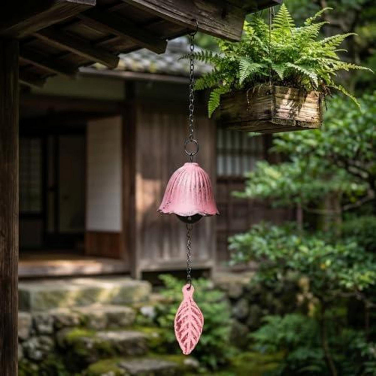 WINDSPIEL Ahornblatt Gusseisen Rosa - Rosa, Metall (35/5.5/5.5cm)