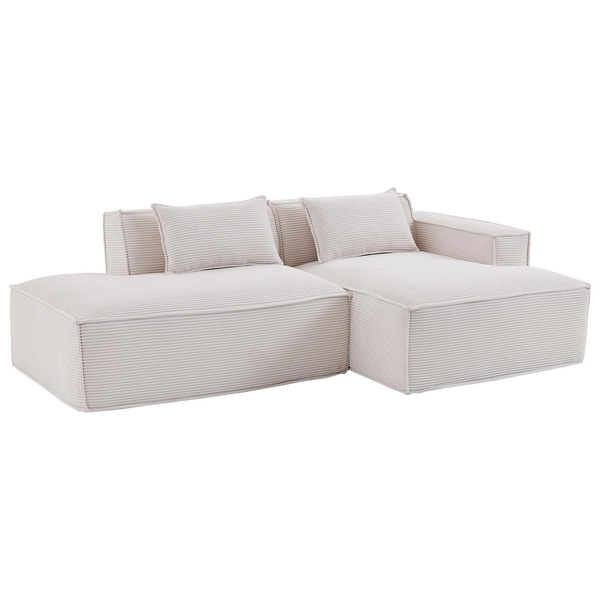 ECKSOFA gepolstert mit taschenfederkern & 2 kissen - Beige, Textil (235/129cm) - Urban Meuble