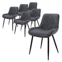 ESSZIMMERSTUHL Anthrazit PU-Leder 6er Set - Anthrazit, Metall (54/81/60cm) - ML-DESIGN
